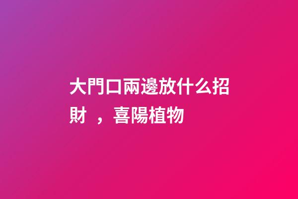 大門口兩邊放什么招財，喜陽植物